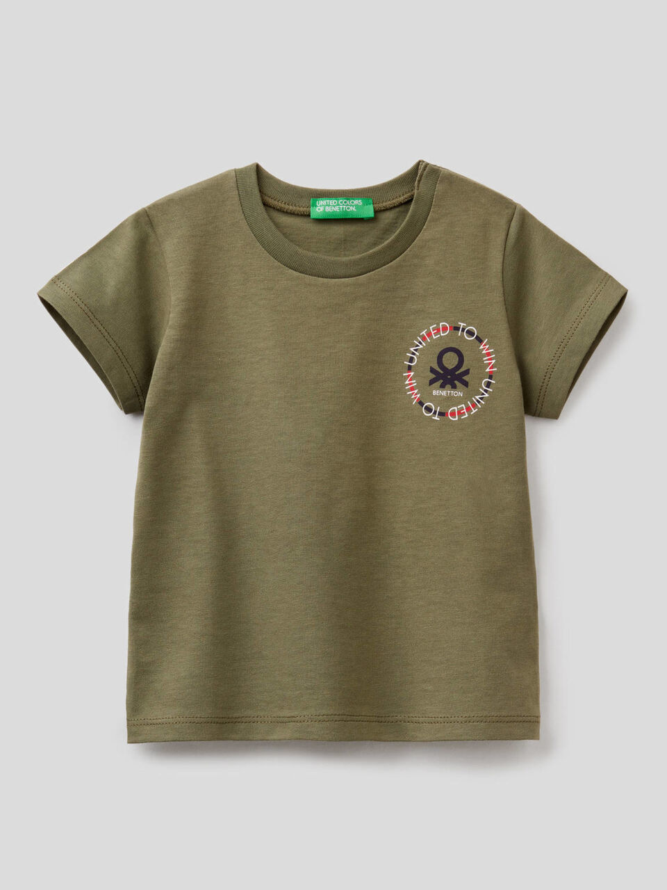 Organic cotton t-shirt with logo print image number 1