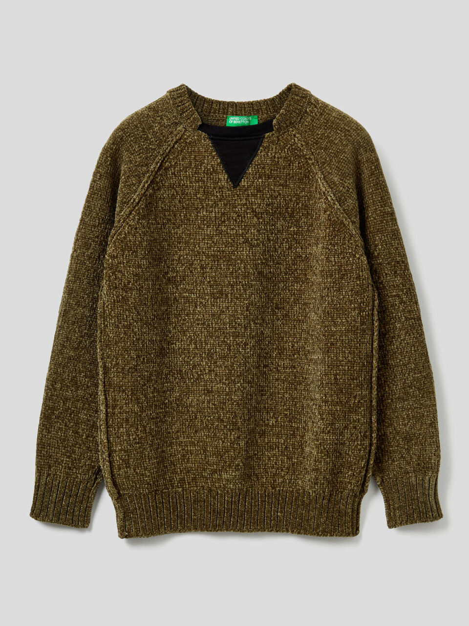 Chenille sweater with clashing details image number 1
