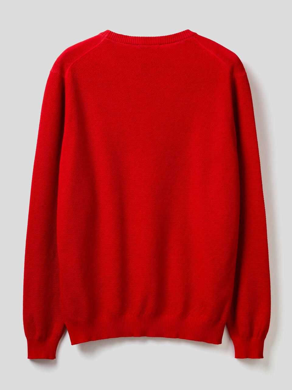 Crew neck sweater with V detail Men image number 2