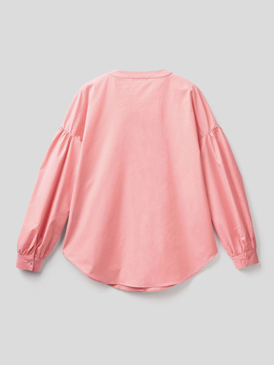 Blouse in stretch cotton with puff sleeve image number 2
