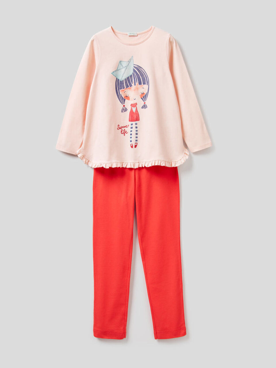 100% cotton pyjamas with glittery print image number 1