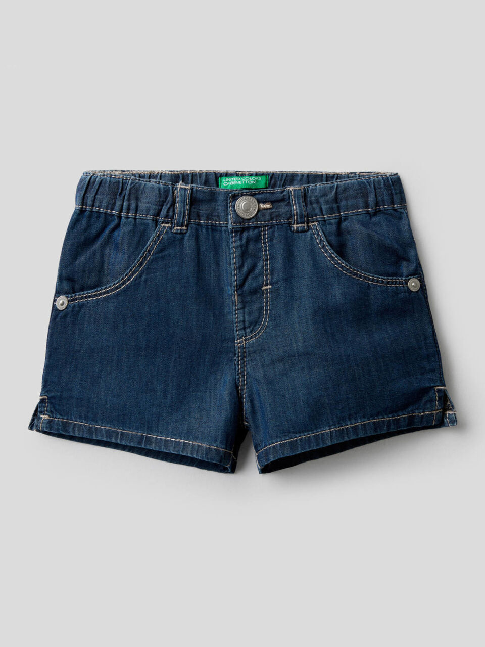 Shorts in chambray fabric image number 1