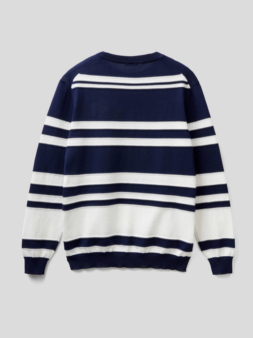 Striped sweater in pure cotton image number 2