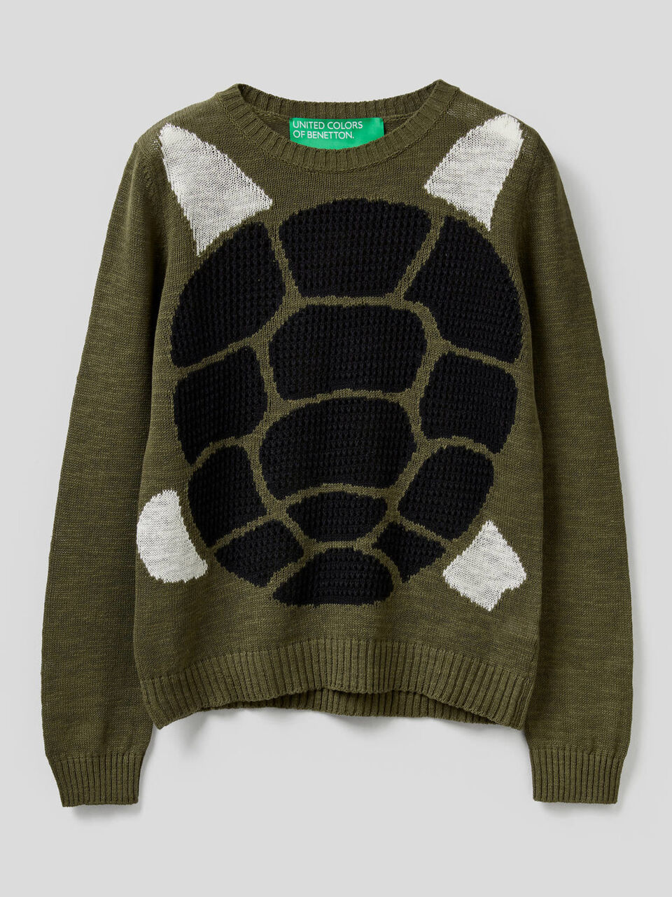 Sweater with open-knit inlay image number 1