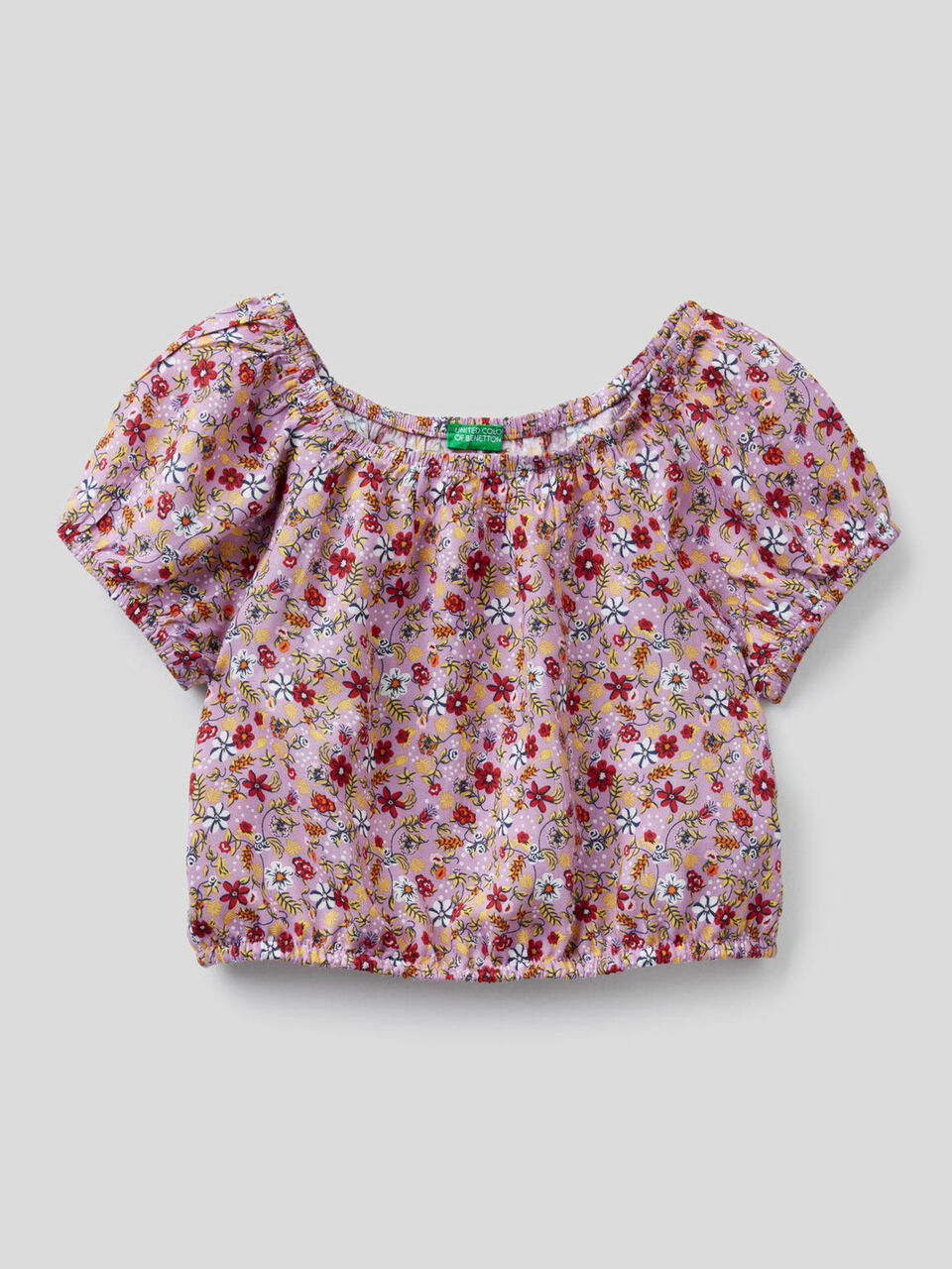 Crop top with floral print image number 1