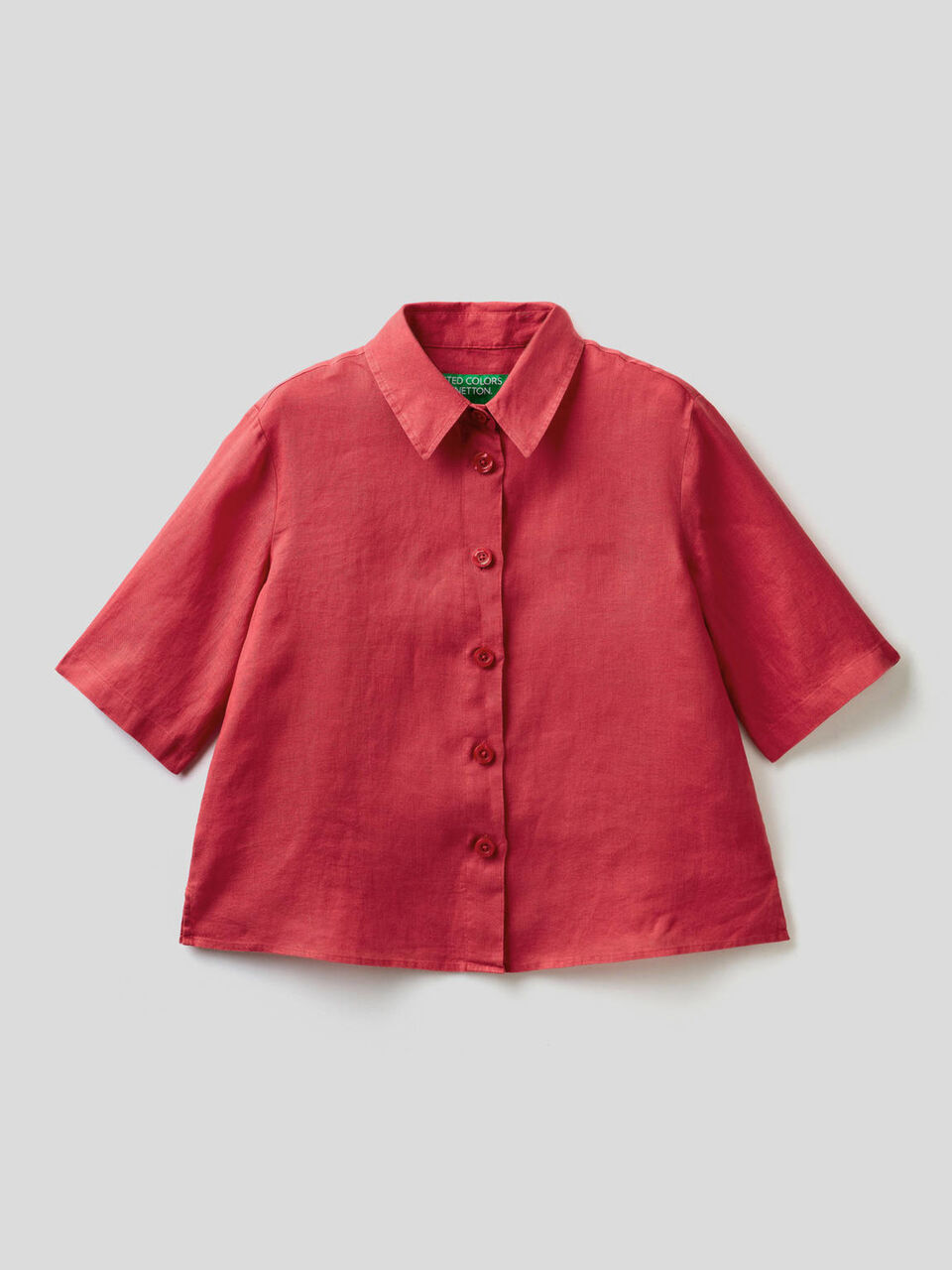 Short shirt in pure linen image number null