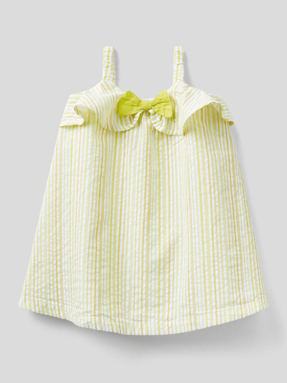 Striped dress with rouches image number 1