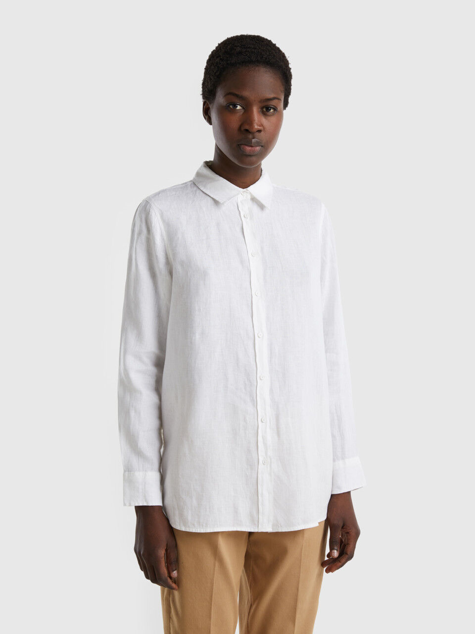 Long shirt in pure linen