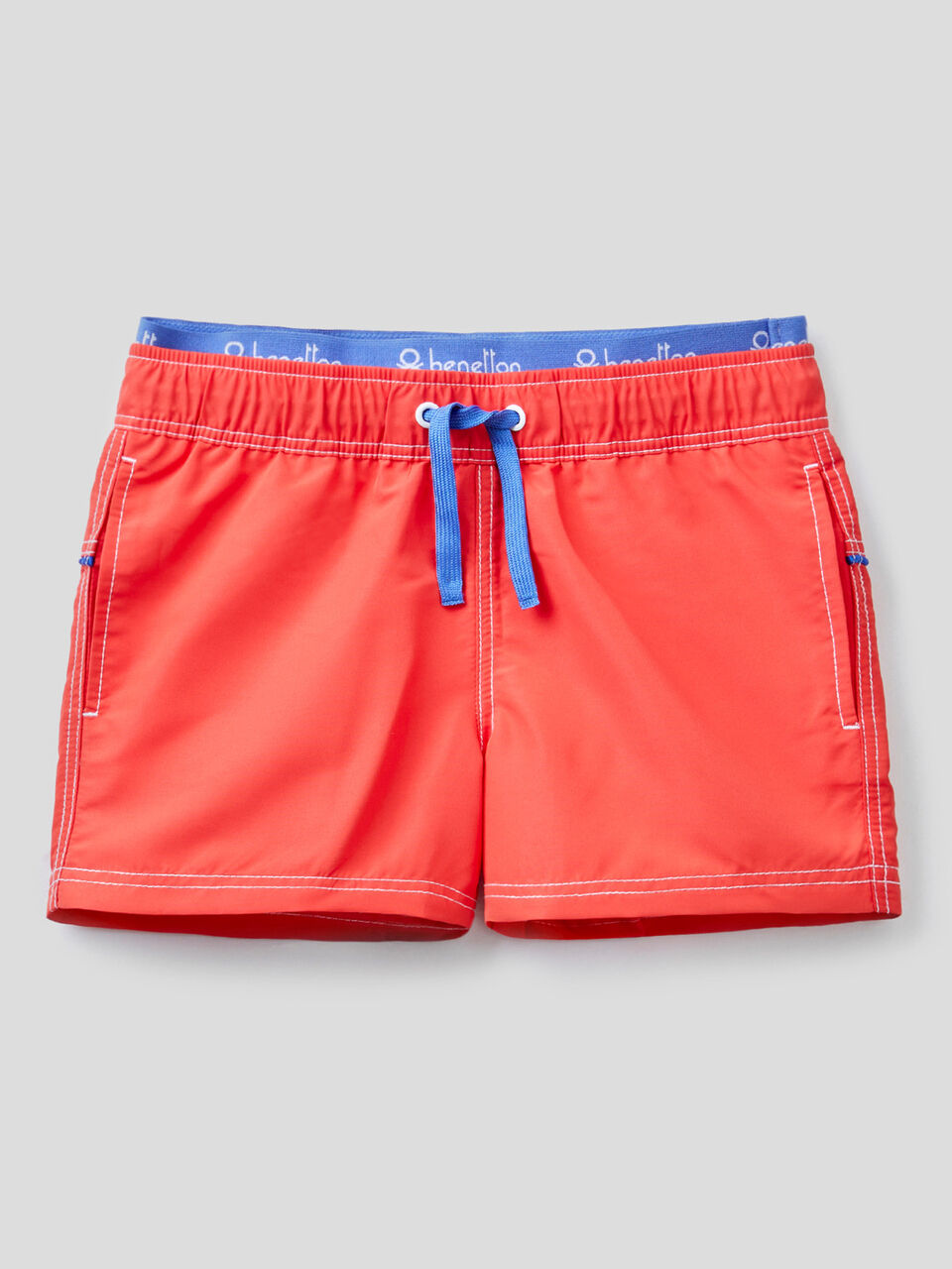Swim trunks with logoed elastic image number 1
