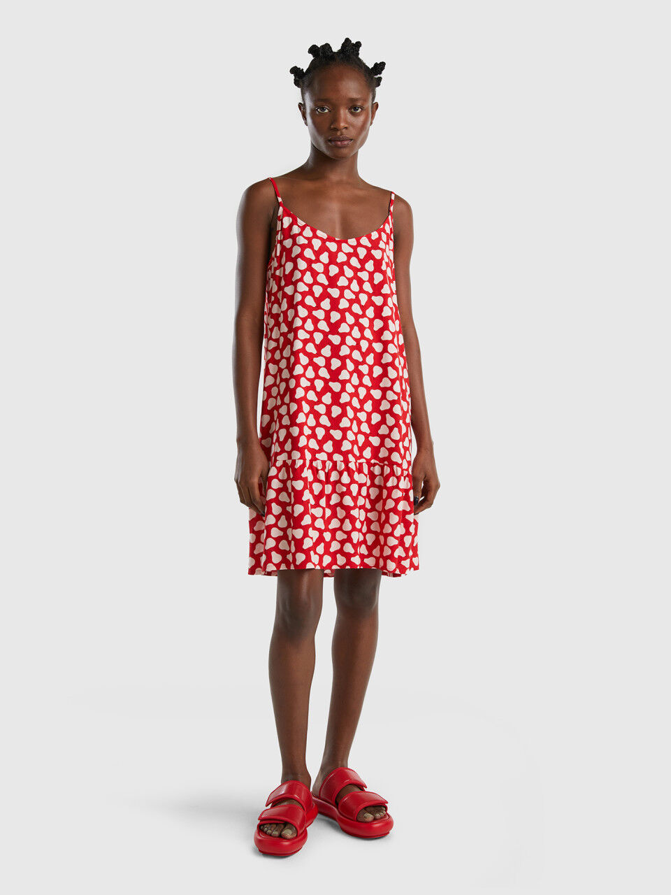 Red dress with pear pattern
