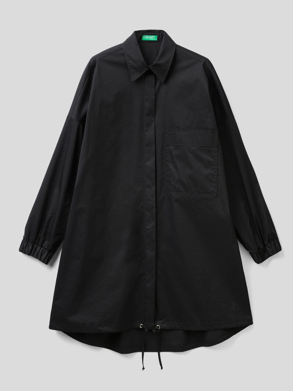 Shirt dress with drawstring image number 1
