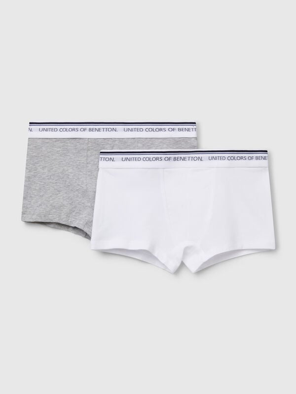 Two boxers with logoed elastic Junior Boy