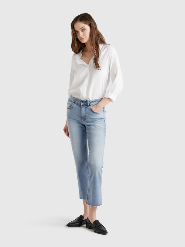 Cropped jeans in cotton Women