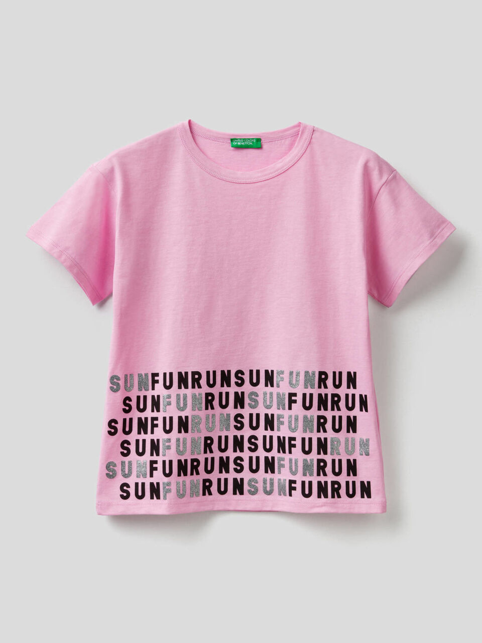 T-shirt in 100% cotton with glitter print image number 1