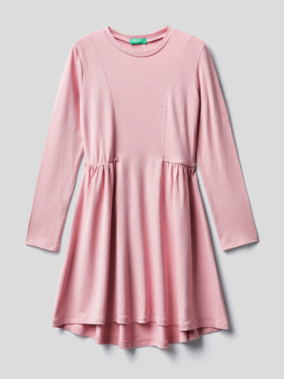 Long sleeve solid colored dress image number 1