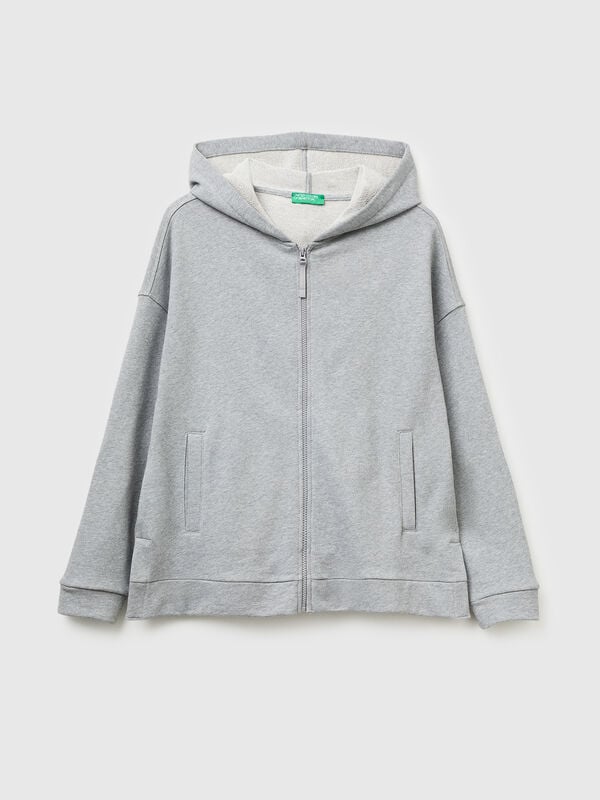 100% cotton sweatshirt with zip and hood Women