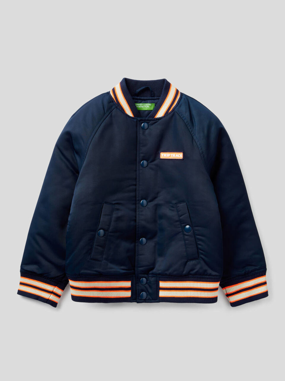 Varsity style bomber jacket image number 1