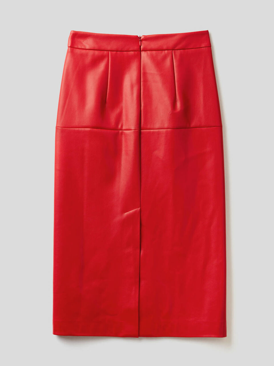 Pencil skirt in imitation leather fabric image number 2