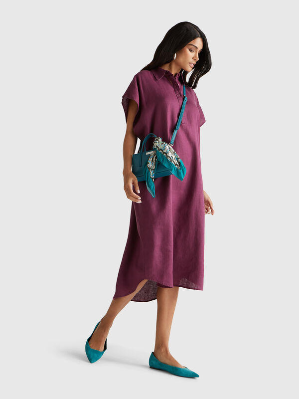 Midi dress in pure linen Women