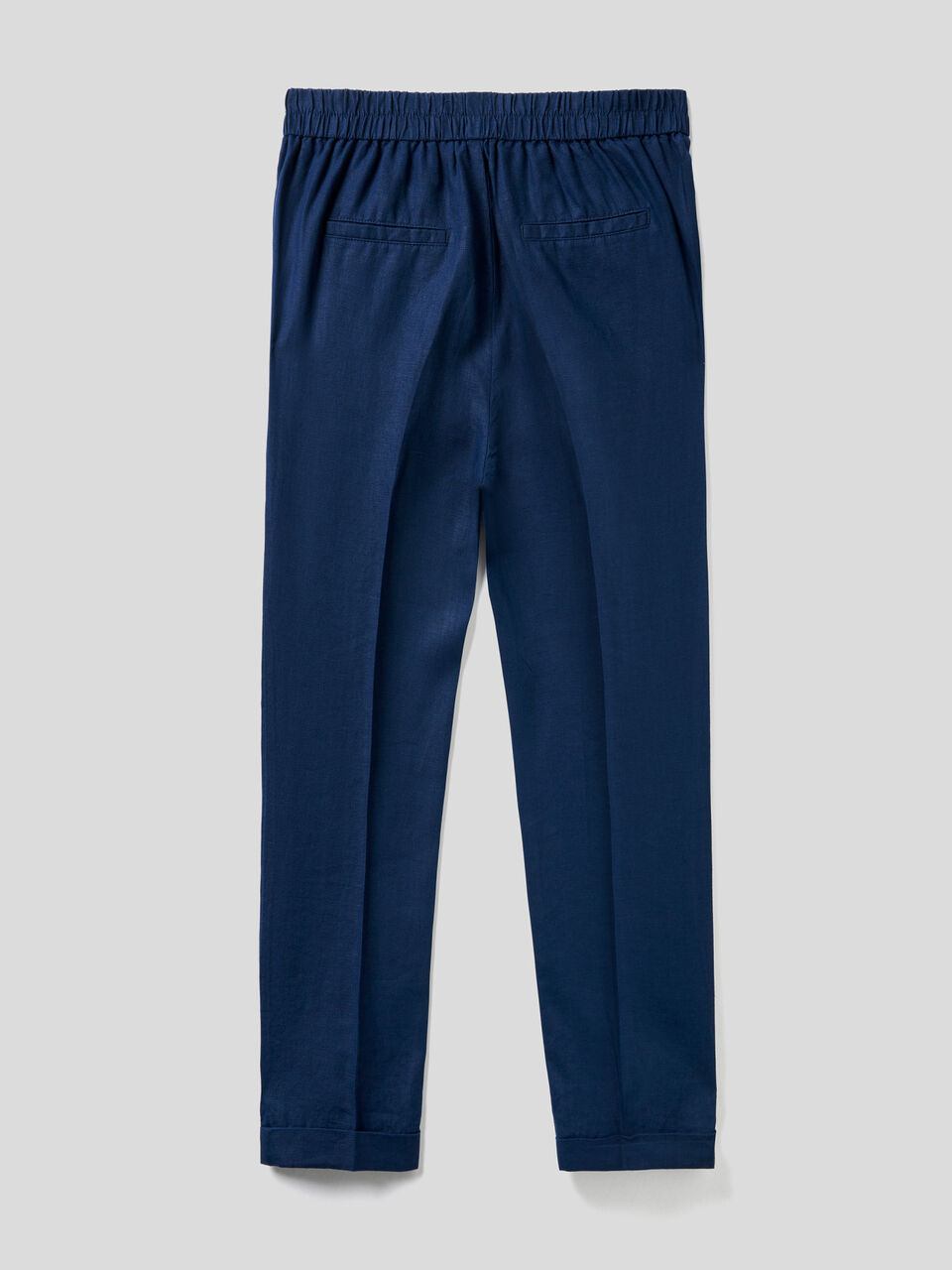 Cropped trousers in 100% linen image number 2