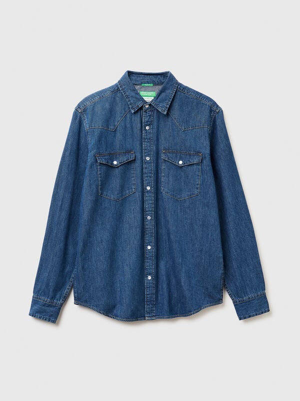 Western denim shirt Men