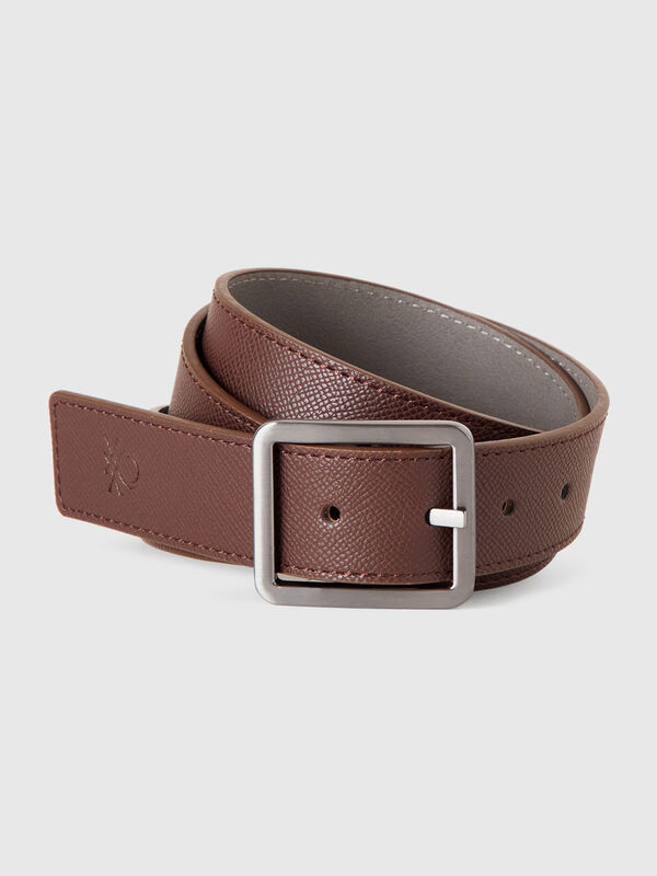 Reversible belt in imitation leather Men