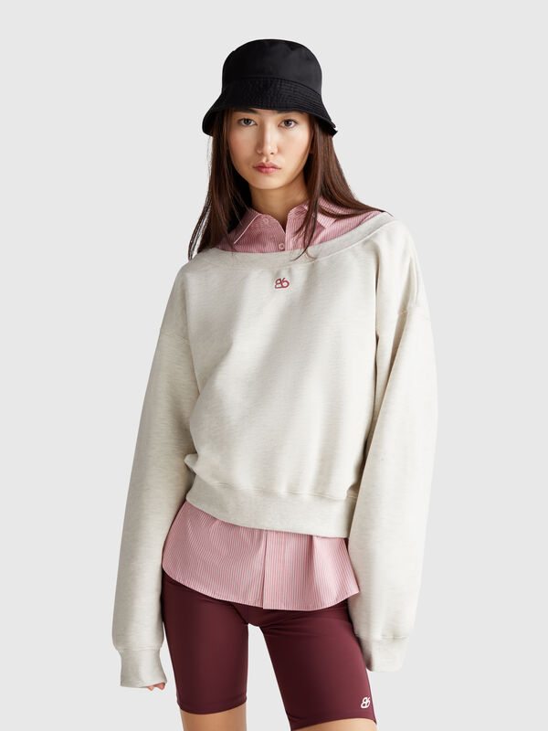 Sweatshirt with boat neck Women