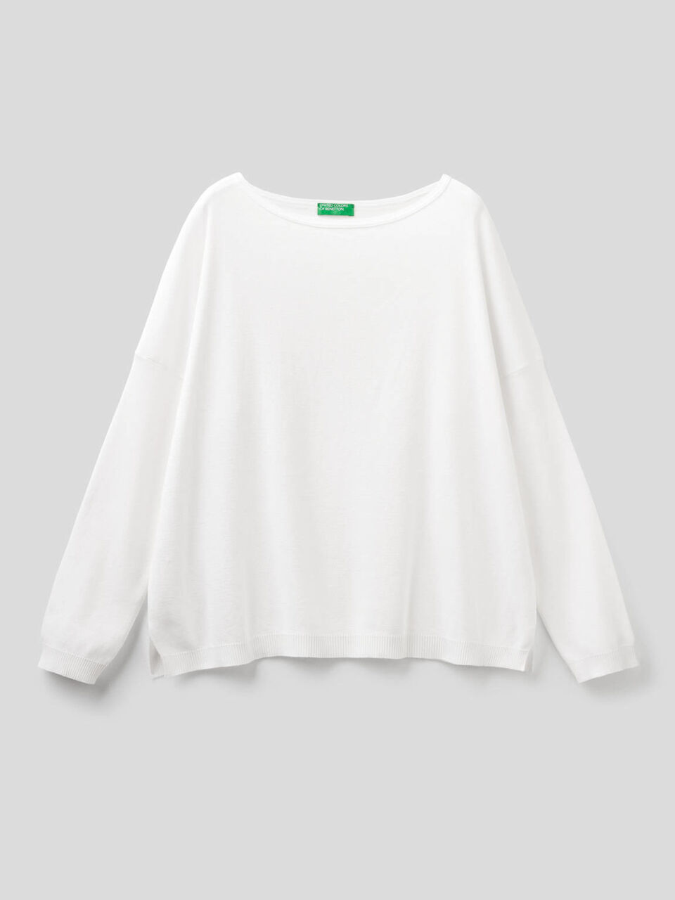 Cotton sweater with round neck image number 1