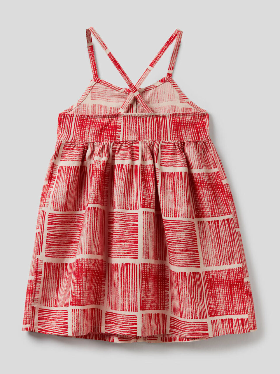 Printed dress in cotton linen blend image number 2