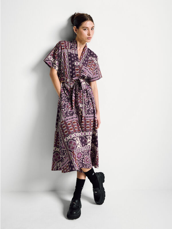 Pencil dress with bandana print Women