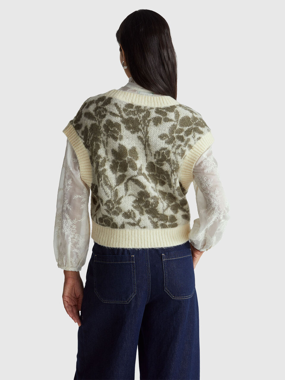 S/L V NECK SWEATER Women image number null