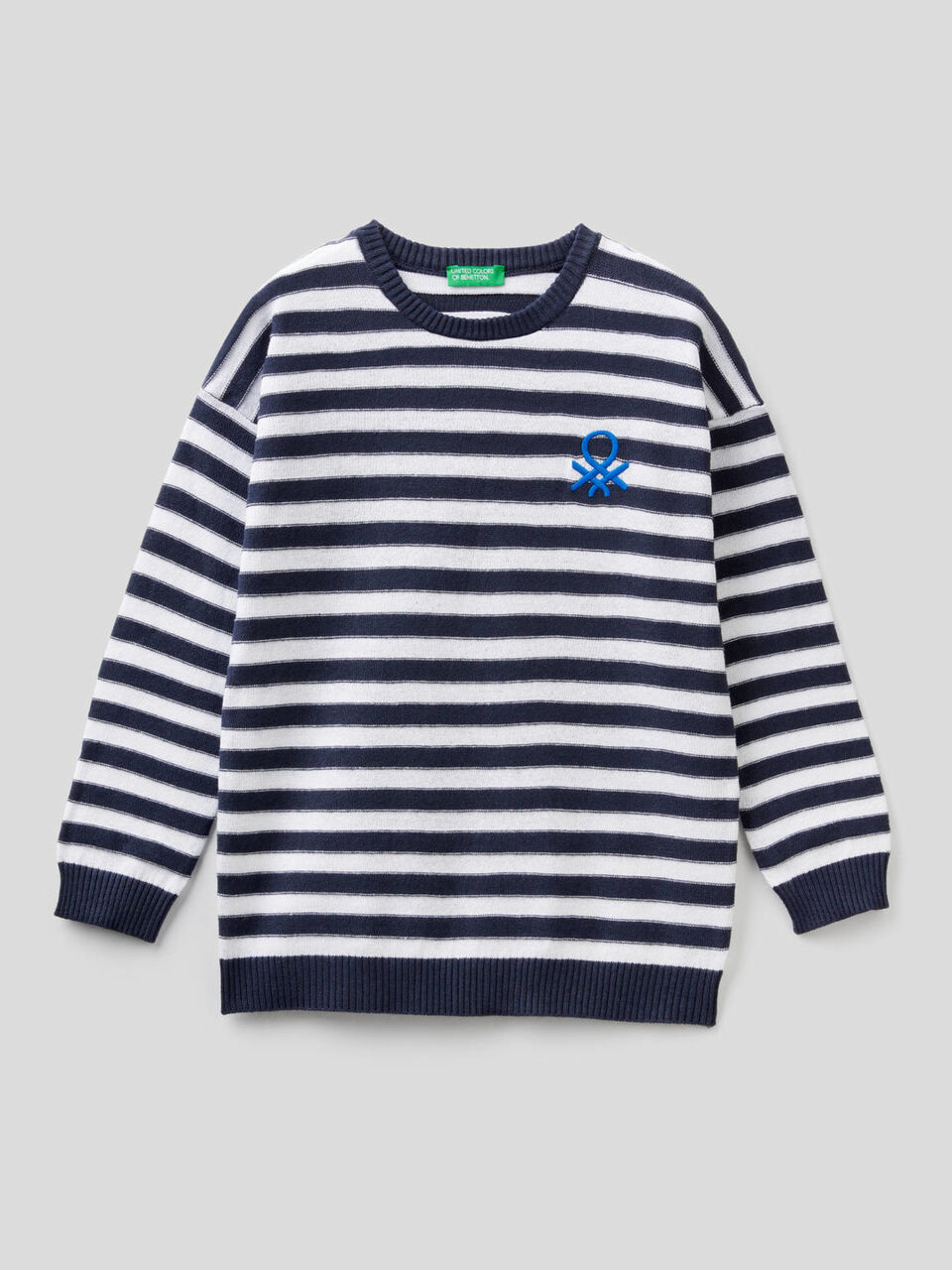 Striped sweater with logo image number 1