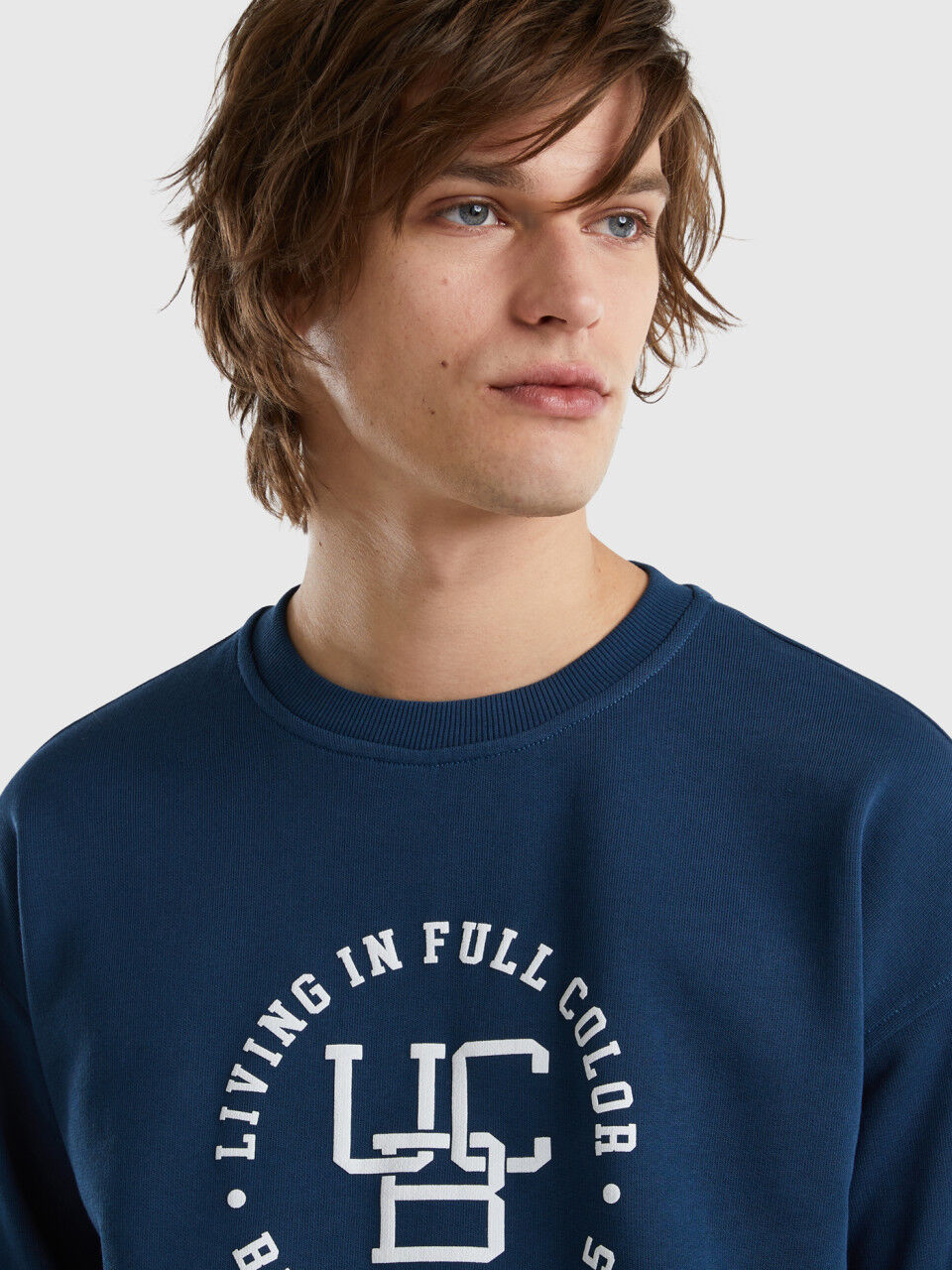 Crew neck sweatshirt with logo print