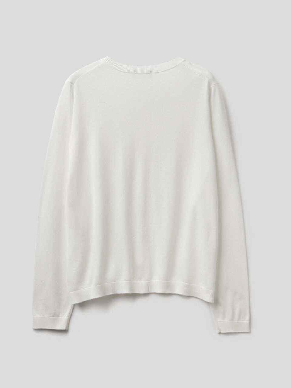Cotton blend crew neck cardigan image number 2