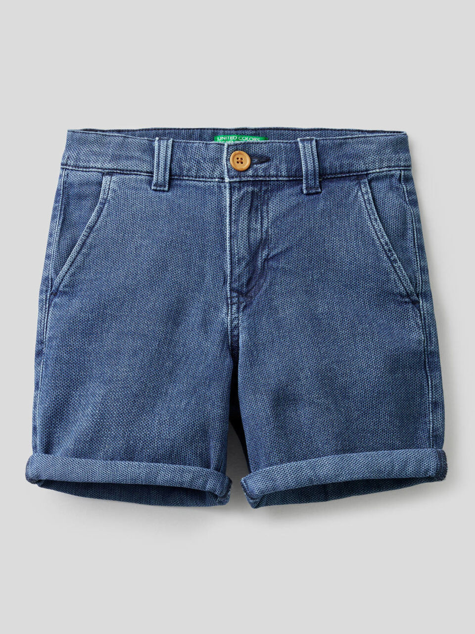Shorts in stretch cotton denim image number 1