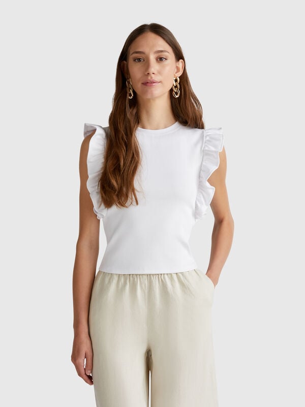 Slim fit t-shirt with rouches Women