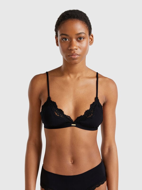 Triangle bra with lace Women
