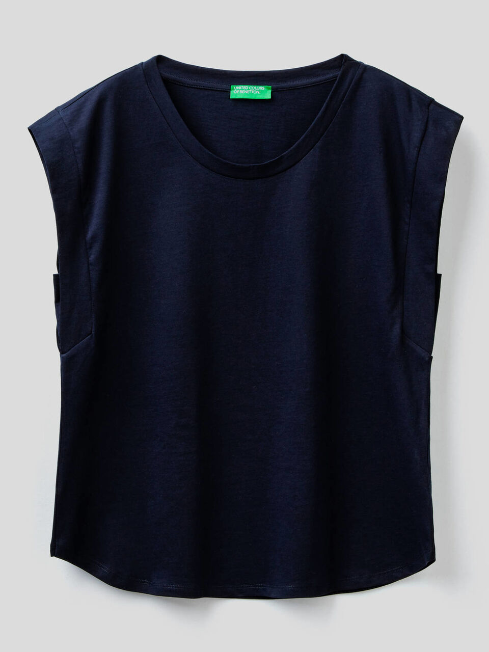 Cotton t-shirt with cap sleeves image number 1