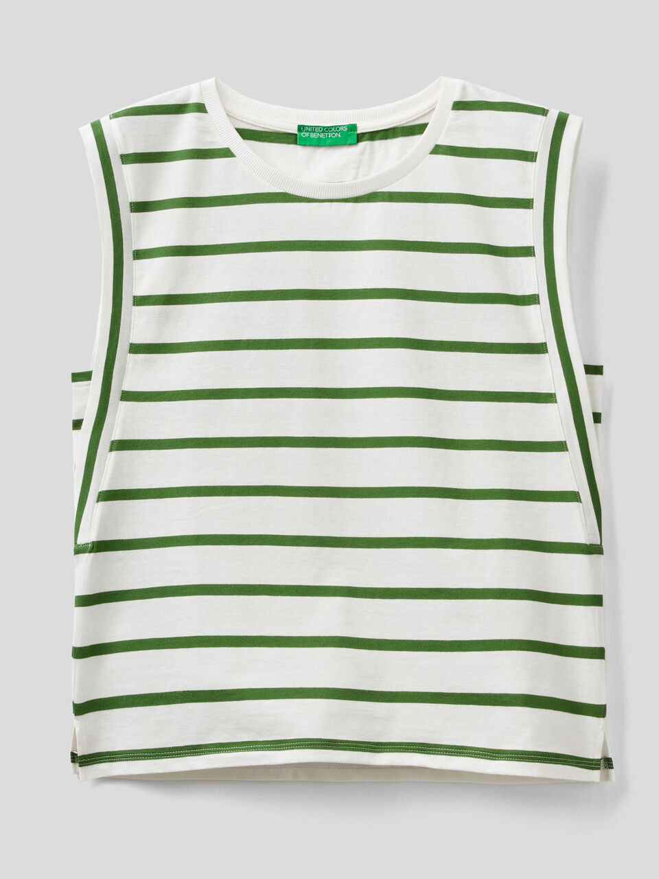 Striped sleeveless t-shirt image number 1