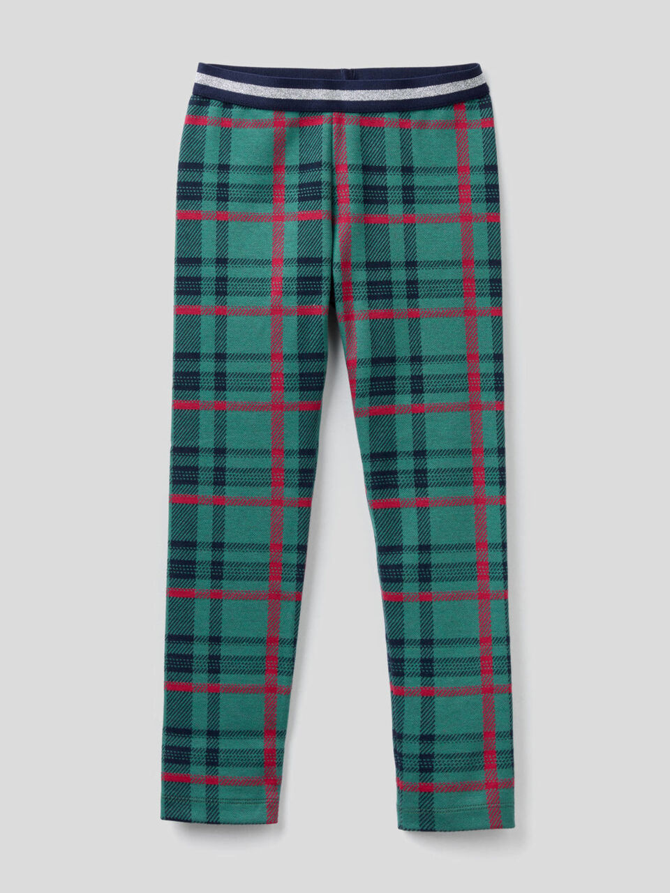 Stretch check leggings image number 1