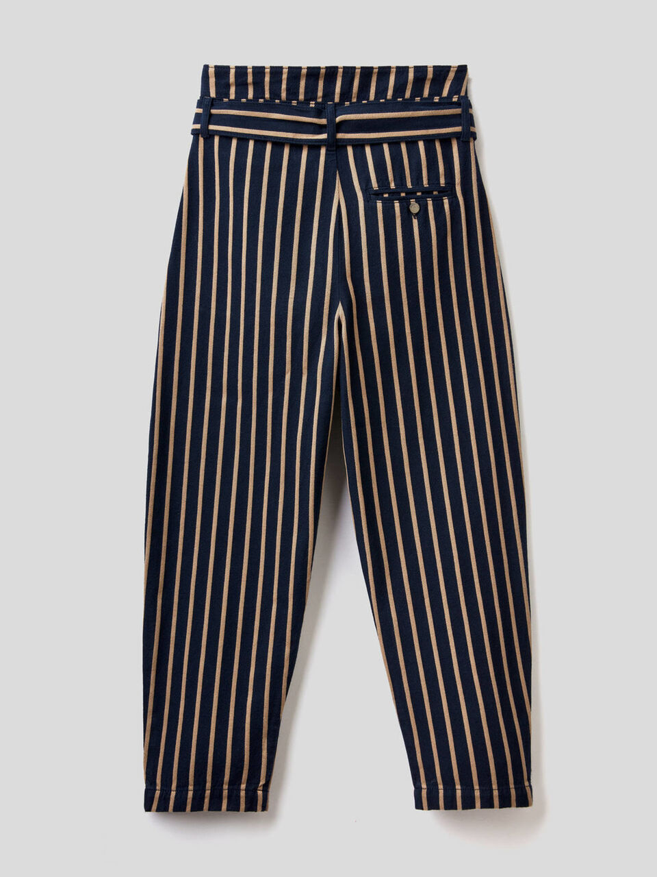 High-waisted 100% cotton trousers image number null