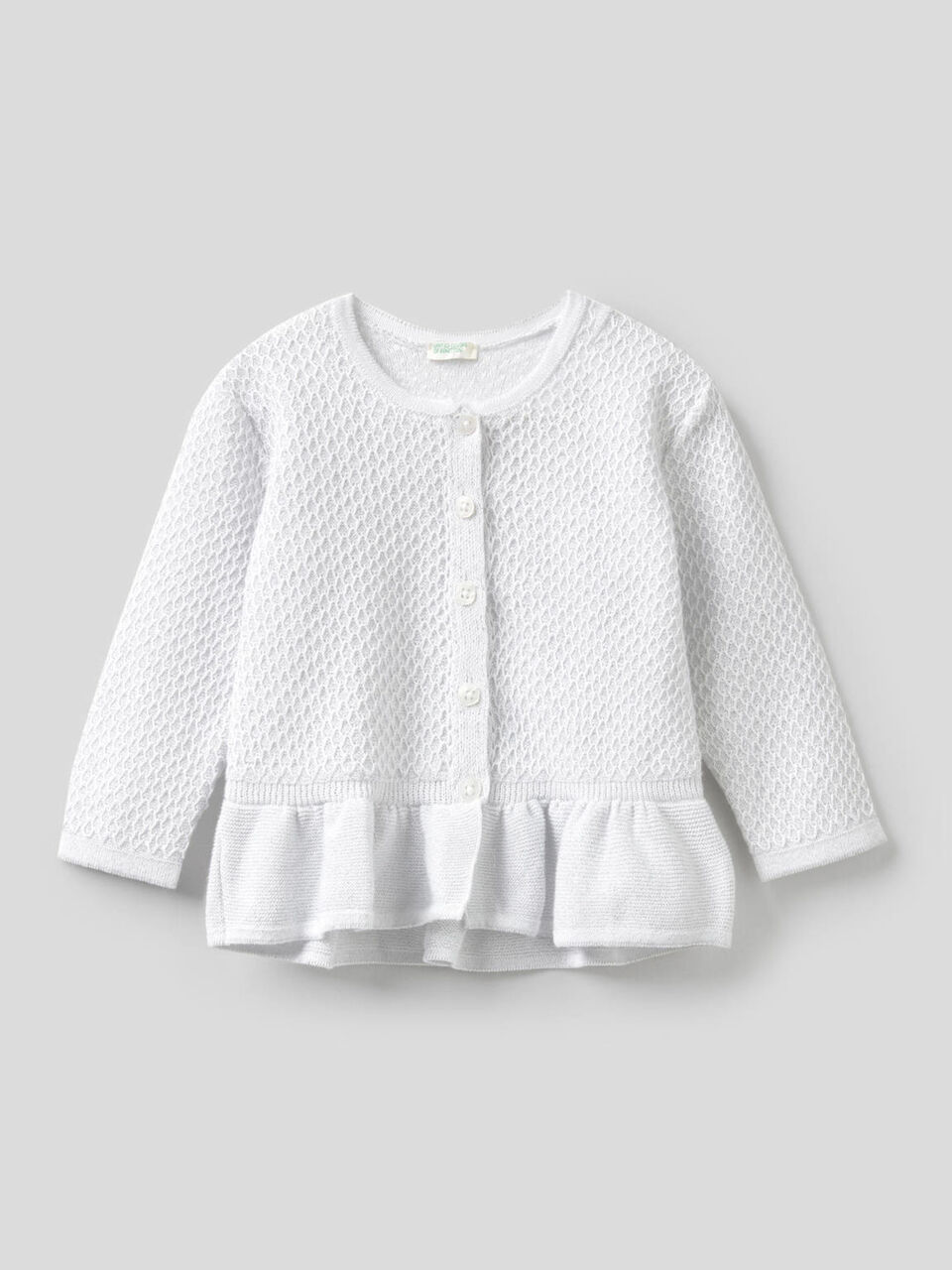 Cardigan with frill at bottom image number 1