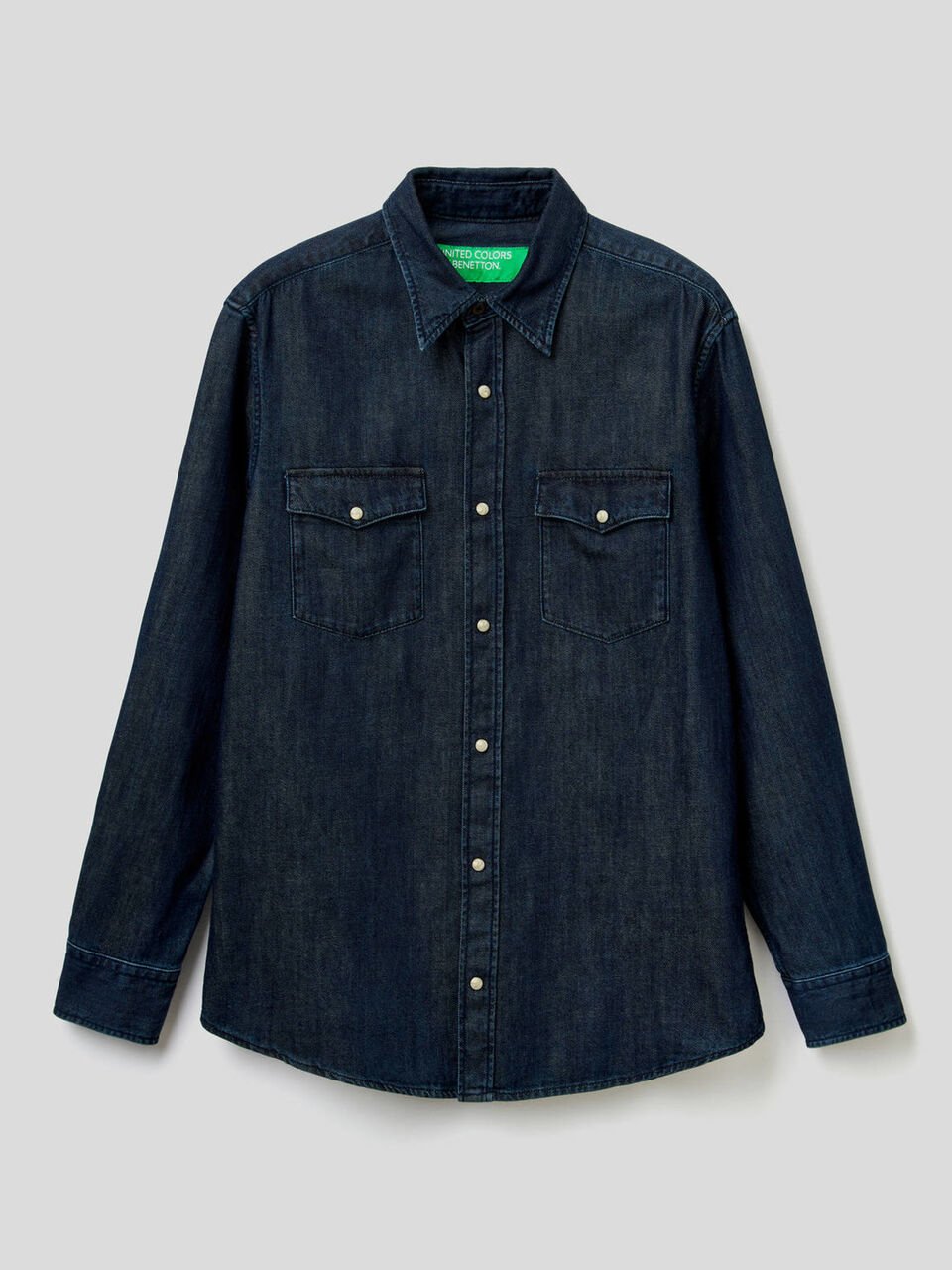 Denim shirt in pure cotton Men image number 1