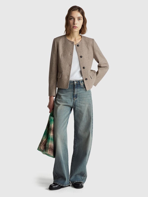 Wide fit jeans in stretch cotton Women