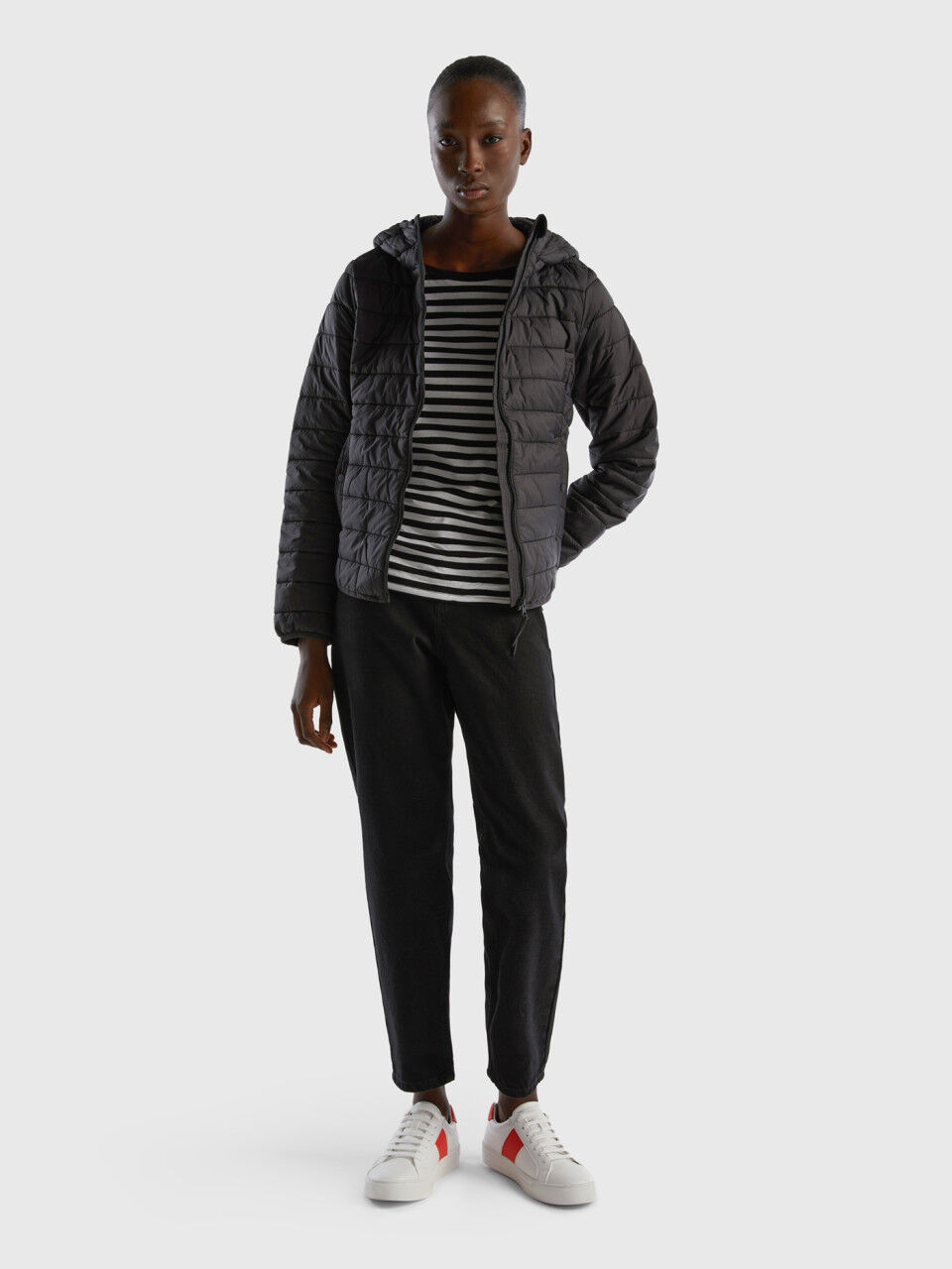 Puffer jacket with recycled wadding