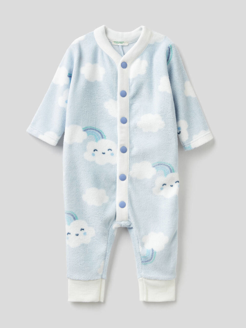 Patterned onesie in soft fleece image number 1