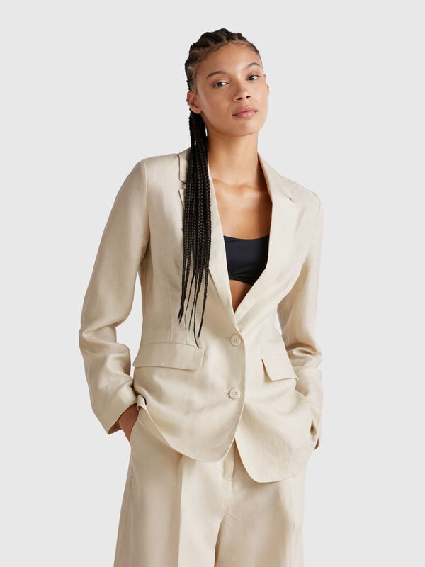 Blazer in linen blend Women