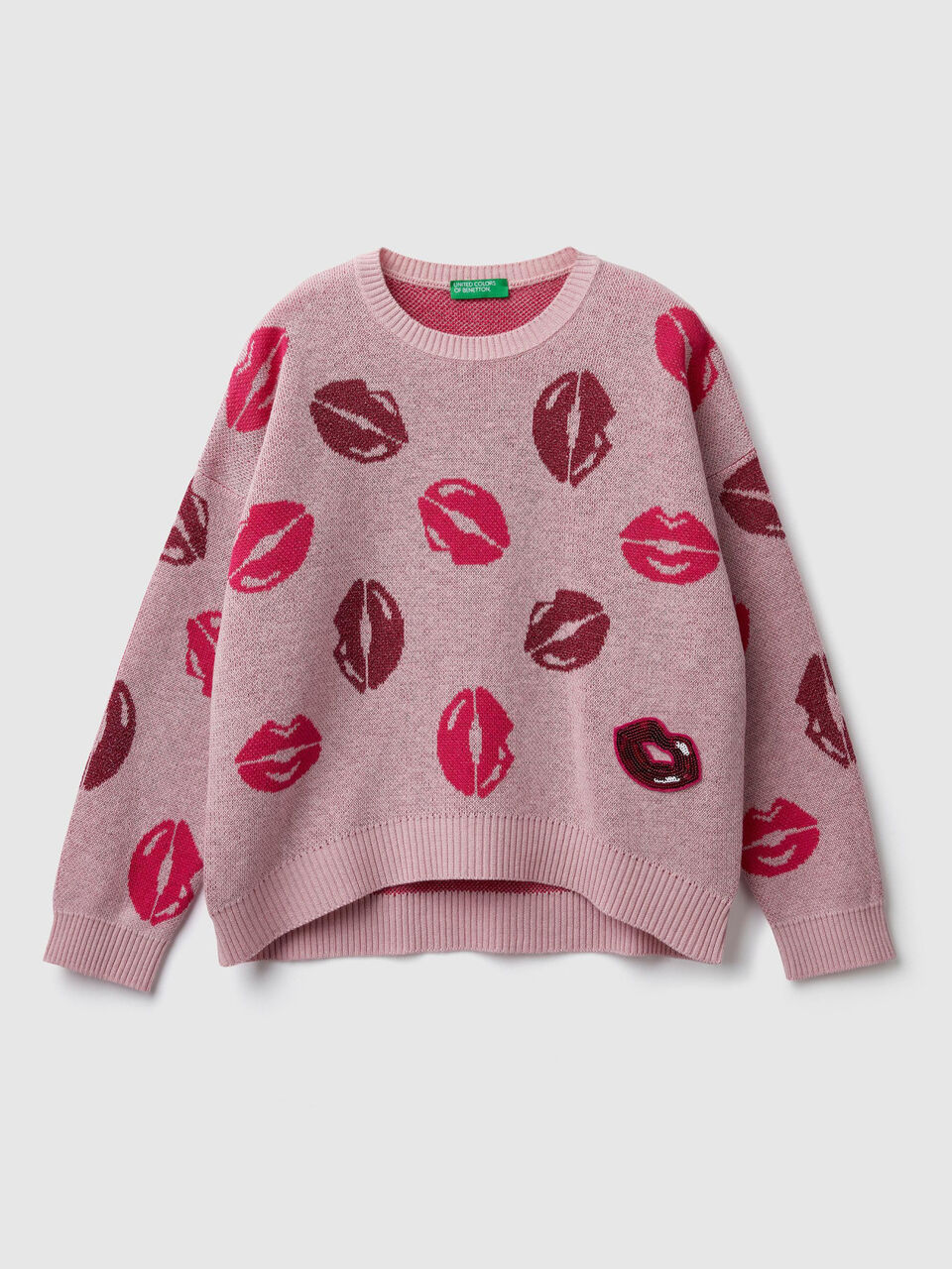Sweater with inlay and sequins image number 1