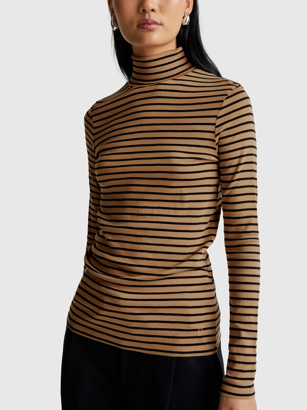 Striped turtleneck t-shirt Women