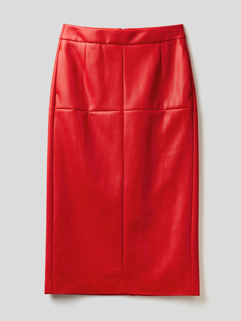 Pencil skirt in imitation leather fabric image number 1